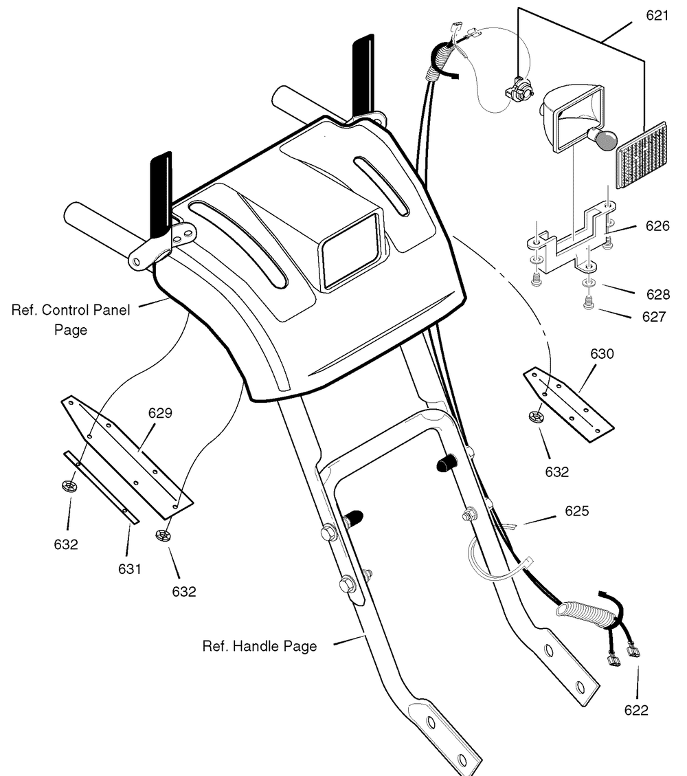 Headlight Diagram and Parts List for 627859X43B 2004 Briggs and Stratton Snow Blower